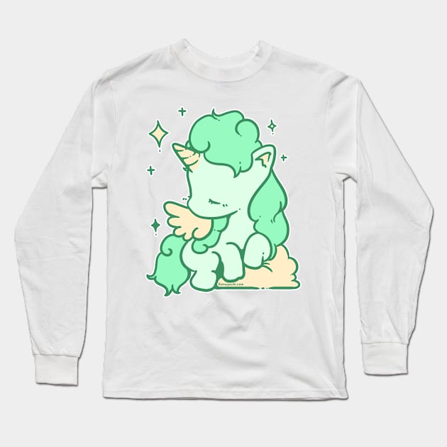 Soft Unicorn (Mint Turquoise) Long Sleeve T-Shirt by Konayachi